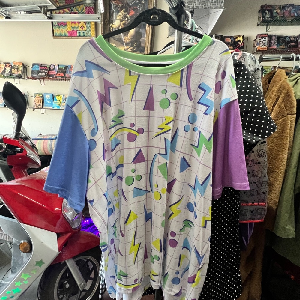 80s Memphis style tee shirt by Good Fortune 5x  WMS